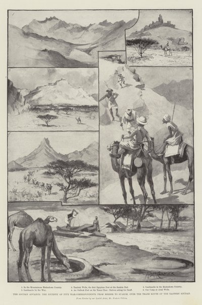 El avance en Sudán, el viaje de cinco corresponsales de guerra de Berber a Suakim, por la ruta comercial del este de Sudán de Arthur David McCormick